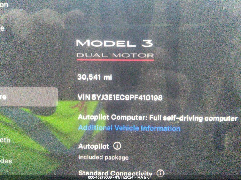 2023 Tesla Model 3 Performance Dual Motor All-Wheel Drive VIN: 5YJ3E1EC9PF410198 Lot: 40279089