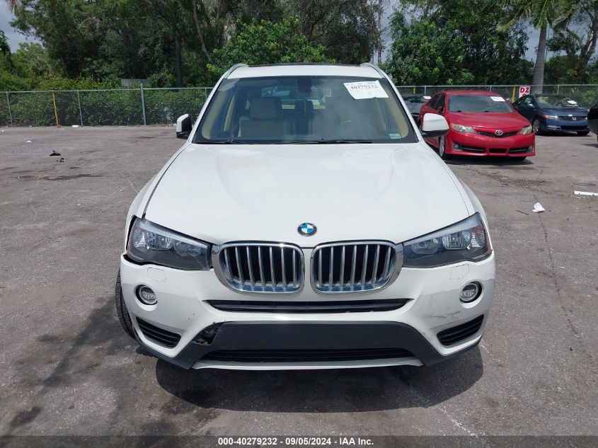 2017 BMW X3 Sdrive28I VIN: 5UXWZ7C38H0X39030 Lot: 40279232