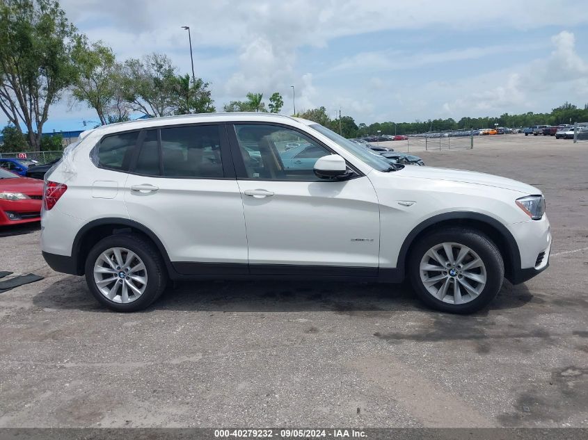 2017 BMW X3 Sdrive28I VIN: 5UXWZ7C38H0X39030 Lot: 40279232