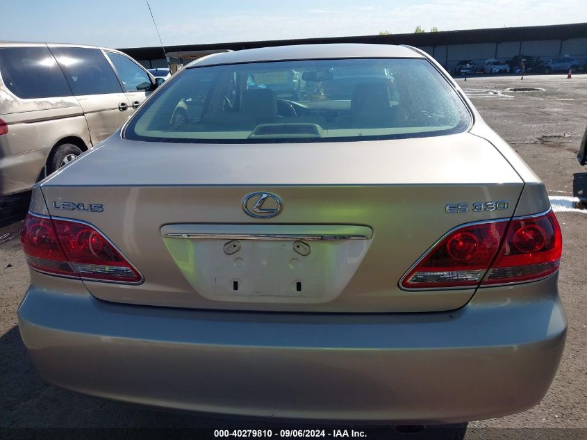 2006 Lexus Es 330 VIN: JTHBA30G665152248 Lot: 40279810