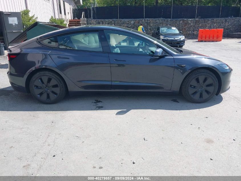 2024 Tesla Model 3 Rear-Wheel Drive VIN: 5YJ3E1EA9RF772243 Lot: 40279857