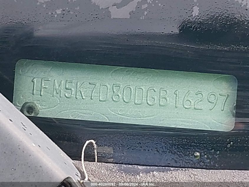 1FM5K7D80DGB16297 2013 Ford Explorer Xlt