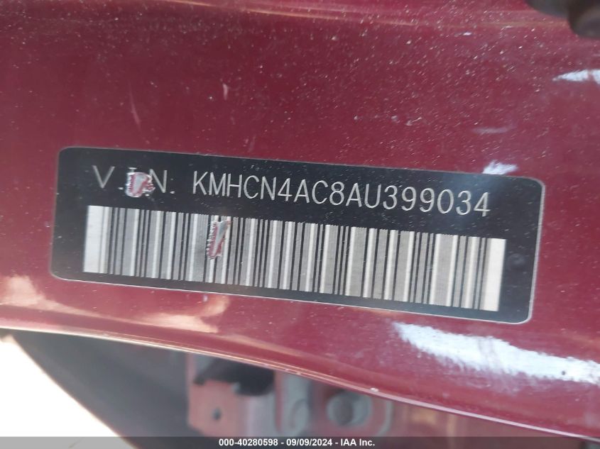 KMHCN4AC8AU399034 2010 Hyundai Accent Gls