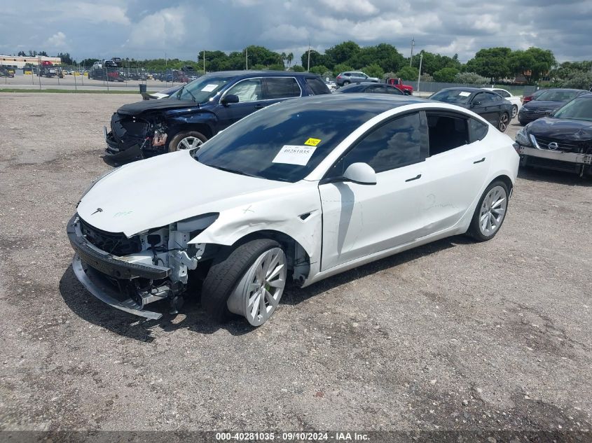 2022 TESLA MODEL 3 REAR-WHEEL DRIVE - 5YJ3E1EA1NF312276