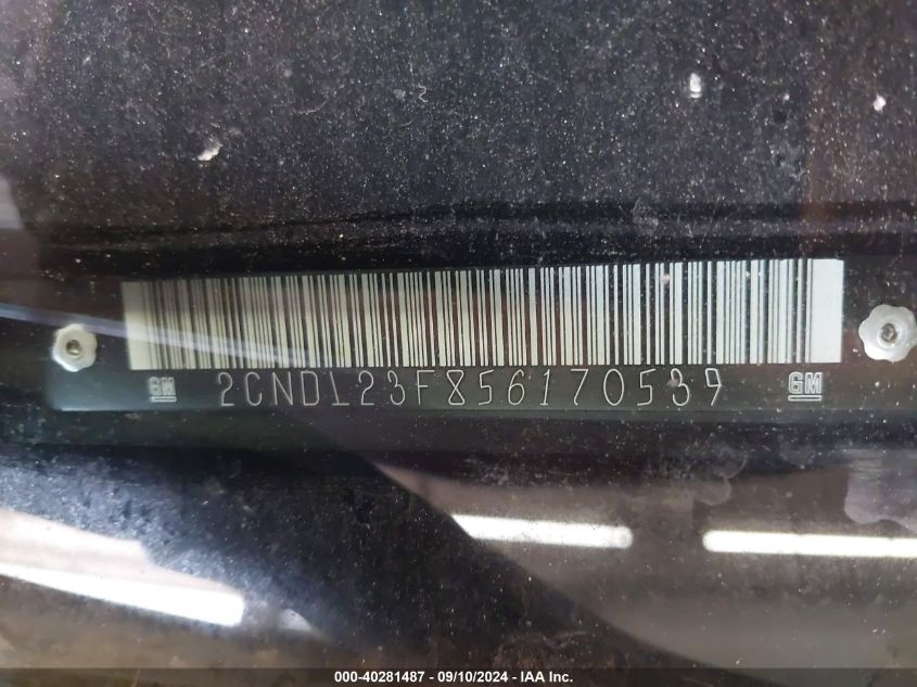 2CNDL23F856170539 2005 Chevrolet Equinox Ls