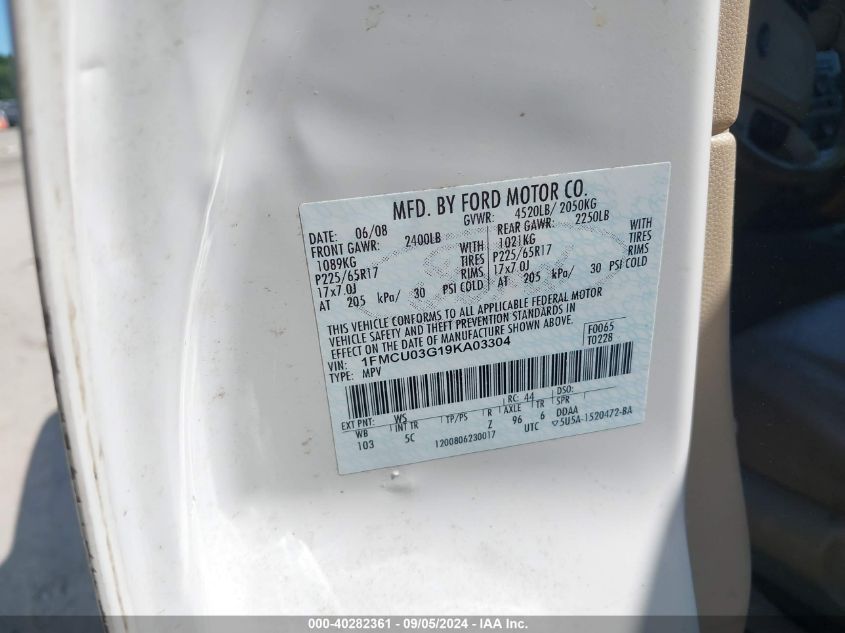 1FMCU03G19KA03304 2009 Ford Escape Xlt