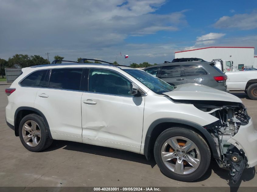 2015 Toyota Highlander Limited Platinum V6 VIN: 5TDDKRFH5FS124218 Lot: 40283001