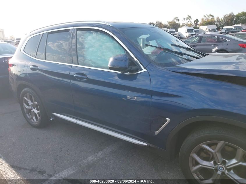 2021 BMW X3 Sdrive30I VIN: 5UXTY3C0XM9G10168 Lot: 40283020