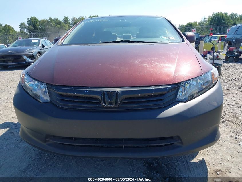 2012 Honda Civic Lx VIN: 19XFB2F50CE392959 Lot: 40284800