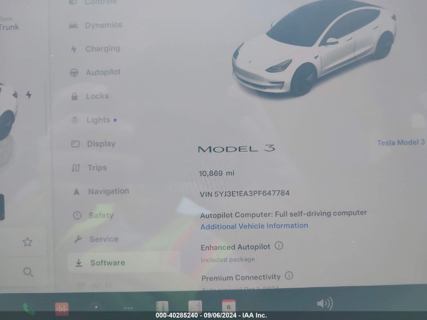 2023 Tesla Model 3 VIN: 5YJ3E1EA3PF647784 Lot: 40285240