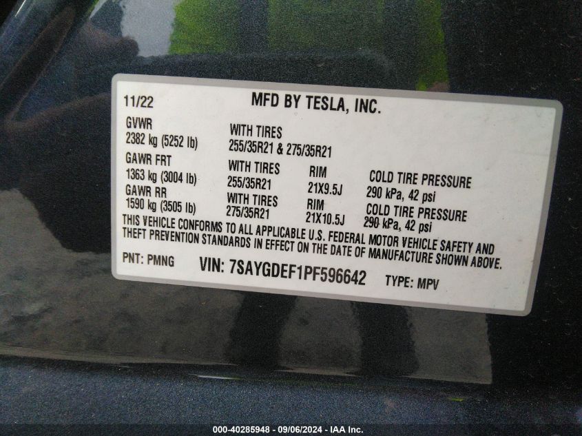 2023 TESLA MODEL Y - 7SAYGDEF1PF596642