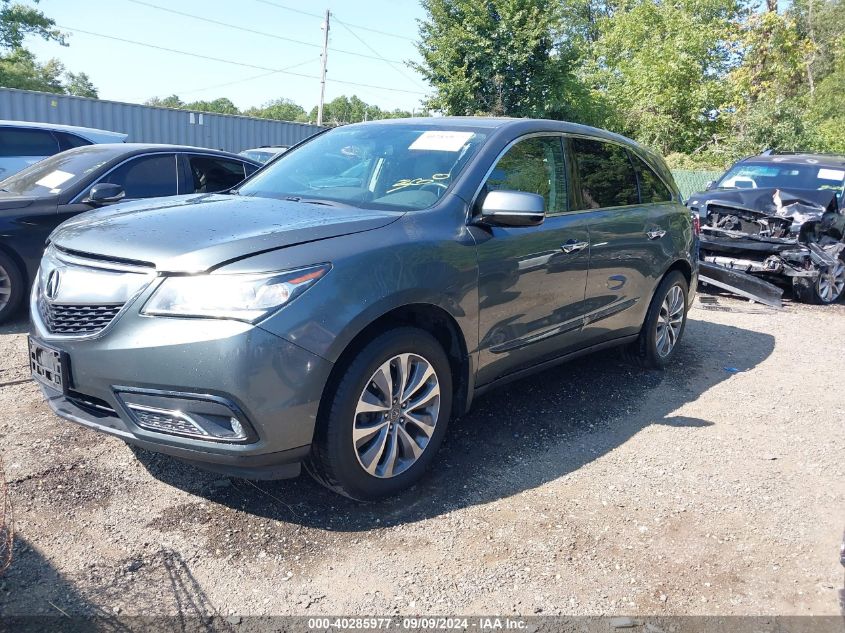 2015 Acura Mdx Technology Package VIN: 5FRYD4H47FB001614 Lot: 40285977