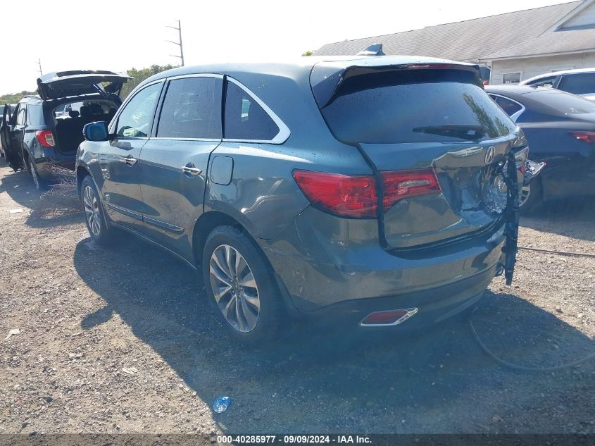 2015 Acura Mdx Technology Package VIN: 5FRYD4H47FB001614 Lot: 40285977