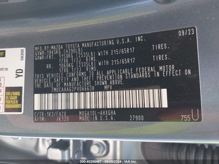 2023 TOYOTA COROLLA CROSS LE - 7MUCAAAG2PV066638