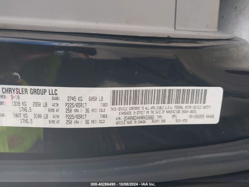 2D4RN6DX4AR429882 2010 Dodge Grand Caravan Crew