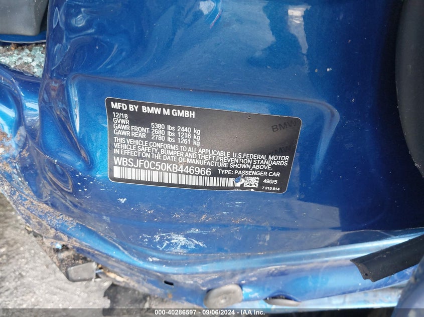 2019 BMW M5 - WBSJF0C50KB446966