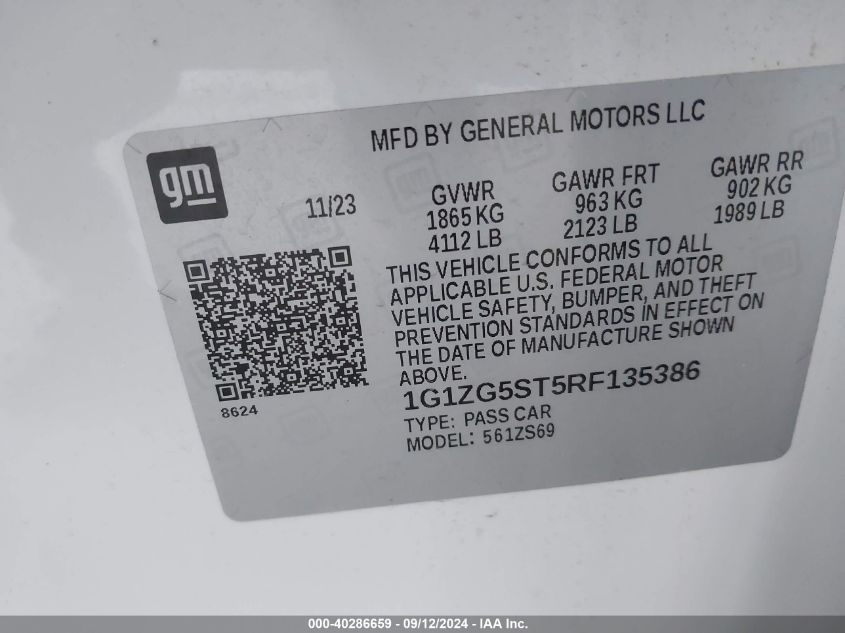 1G1ZG5ST5RF135386 2024 Chevrolet Malibu Rs