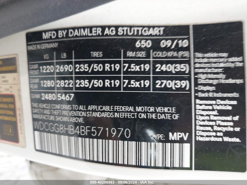 WDCGG8HB4BF571970 2011 Mercedes-Benz Glk 350 4Matic