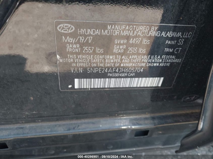 2018 HYUNDAI SONATA SE - 5NPE24AF4JH605704