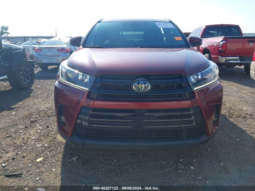 2019 Toyota Highlander Se VIN: 5TDJZRFH1KS584274 Lot: 40287122