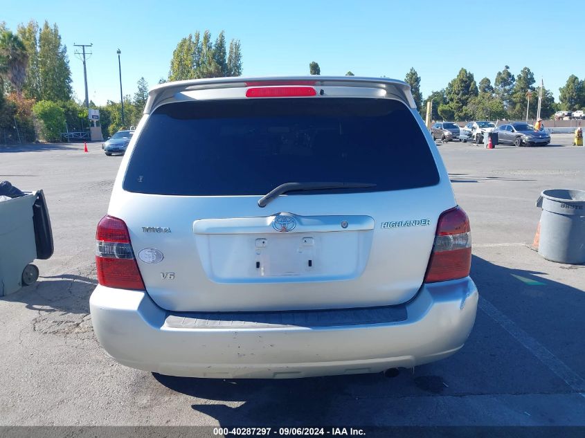 2007 Toyota Highlander V6 VIN: JTEHP21A670199661 Lot: 40287297