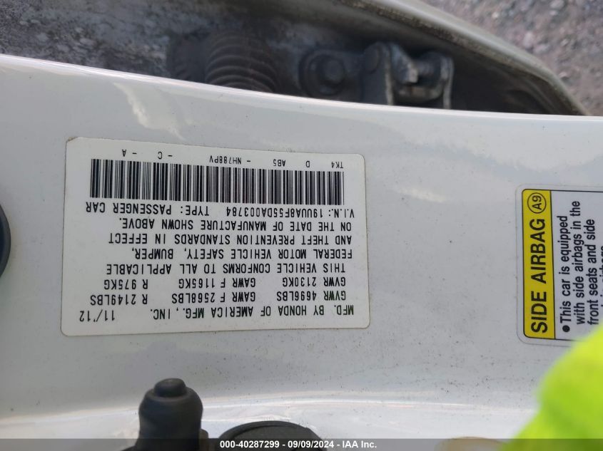 19UUA8F55DA003784 2013 Acura Tl 3.5