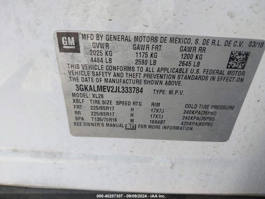 2018 GMC TERRAIN SLE - 3GKALMEV2JL333784