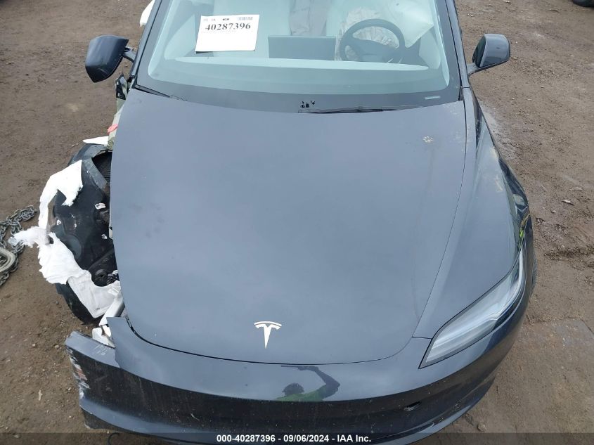 2024 Tesla Model 3 Long Range Dual Motor All-Wheel Drive VIN: 5YJ3E1EBXRF760448 Lot: 40287396