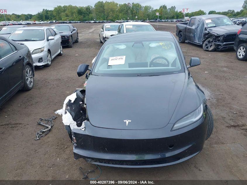 2024 Tesla Model 3 Long Range Dual Motor All-Wheel Drive VIN: 5YJ3E1EBXRF760448 Lot: 40287396