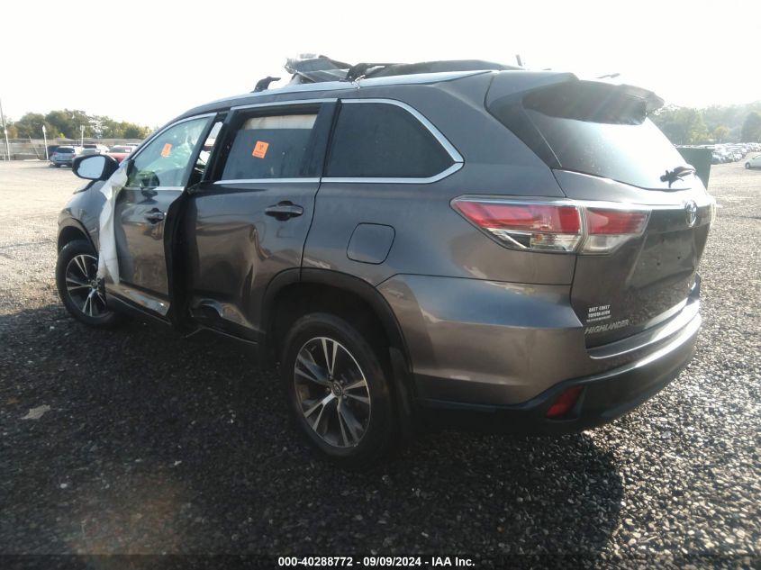 2016 TOYOTA HIGHLANDER XLE V6 - 5TDJKRFH6GS314663