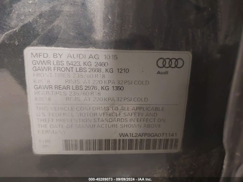 WA1L2AFP8GA071141 2016 Audi Q5 2.0T Premium