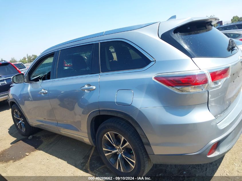 2016 Toyota Highlander Xle V6 VIN: 5TDKKRFH3GS141625 Lot: 40289662