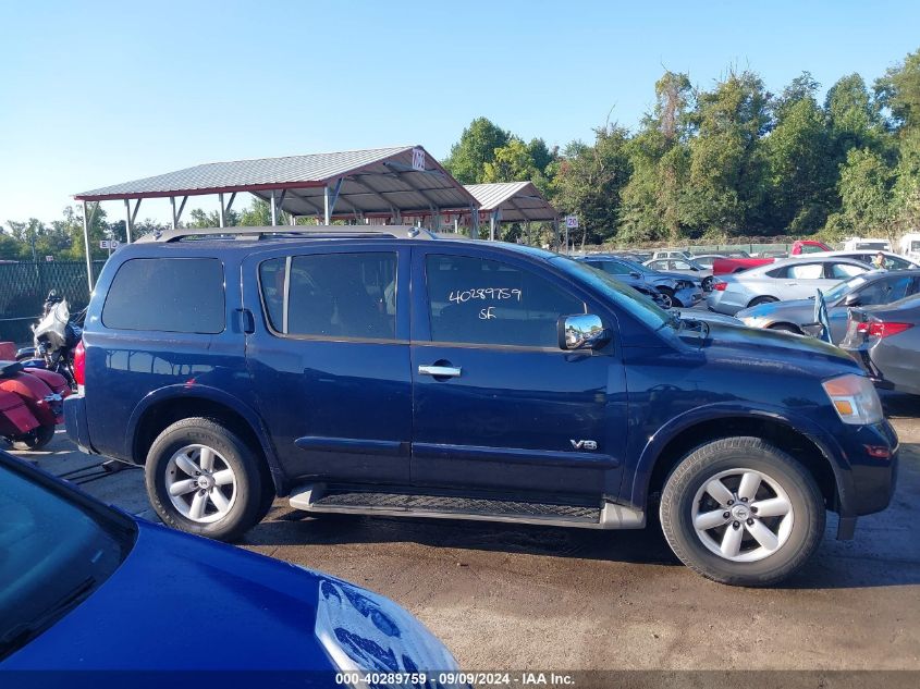 2008 Nissan Armada Se VIN: 5N1AA08C68N608082 Lot: 40289759