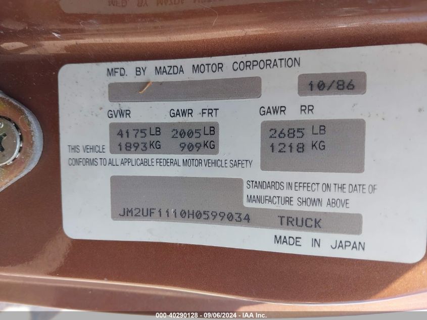 JM2UF1110H0599034 1987 Mazda B2000