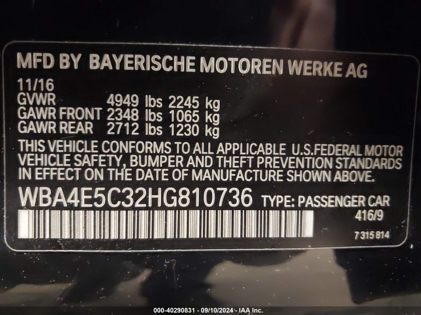 WBA4E5C32HG810736 2017 BMW 440I Gran Coupe xDrive