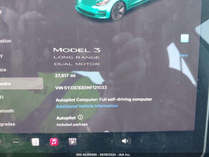 2022 TESLA MODEL 3 LONG RANGE DUAL MOTOR ALL-WHEEL DRIVE - 5YJ3E1EB5NF121033