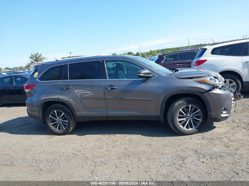 2019 Toyota Highlander Xle VIN: 5TDJZRFH7KS586742 Lot: 40291106