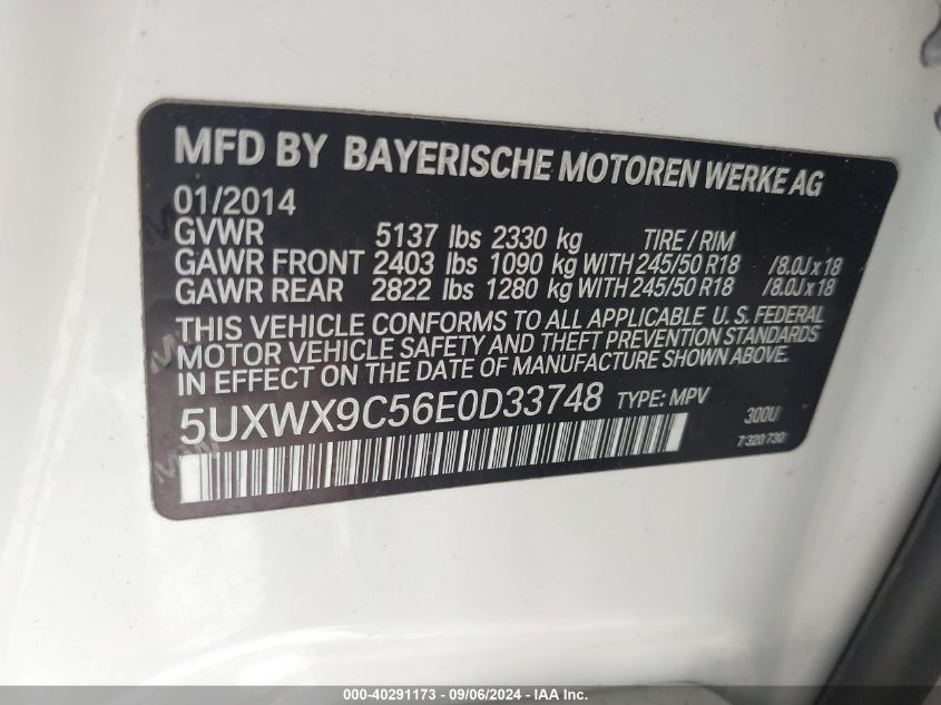 2014 BMW X3 XDRIVE28I - 5UXWX9C56E0D33748