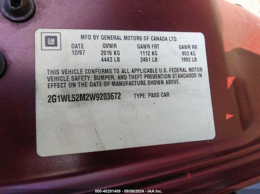 2G1WL52M2W9203672 1998 Chevrolet Lumina