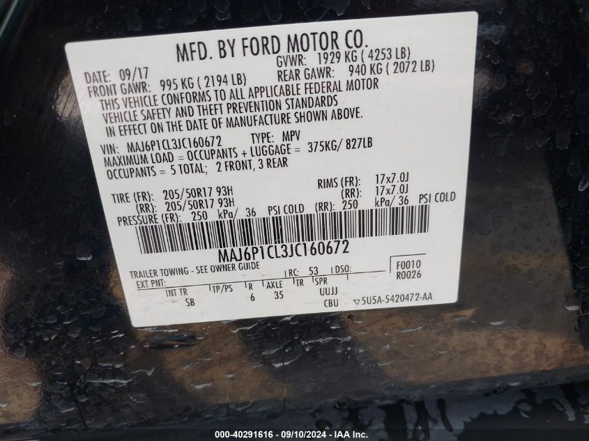 MAJ6P1CL3JC160672 2018 Ford Ecosport Ses