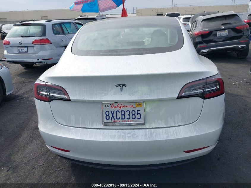 2021 Tesla Model 3 Standard Range Plus Rear-Wheel Drive VIN: 5YJ3E1EA8MF000826 Lot: 40292015