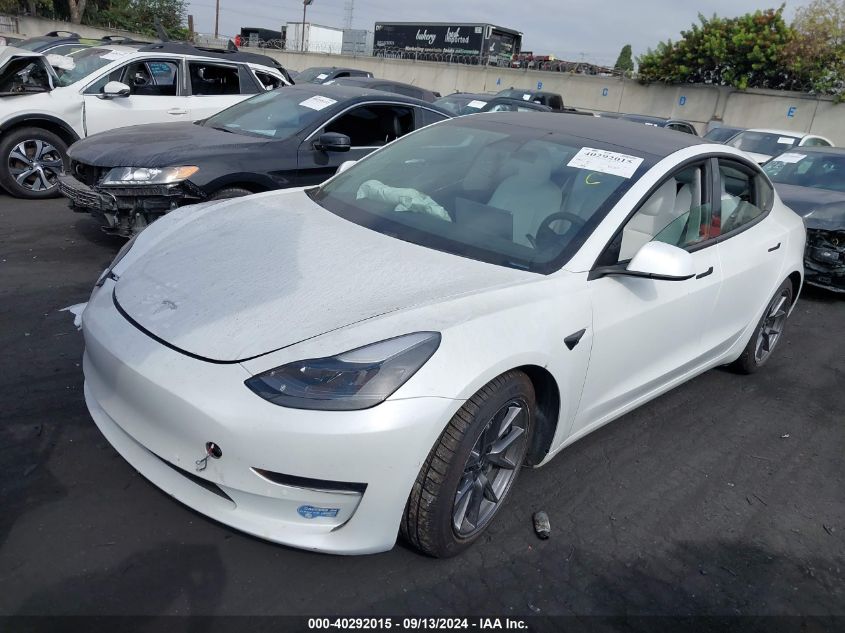 5YJ3E1EA8MF000826 2021 TESLA MODEL 3 - Image 2