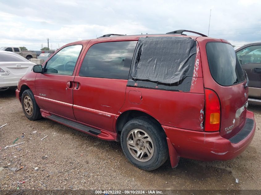 2000 Nissan Quest Gle/Gxe/Se/Se-Cloth VIN: 4N2XN11T2YD821892 Lot: 40292282