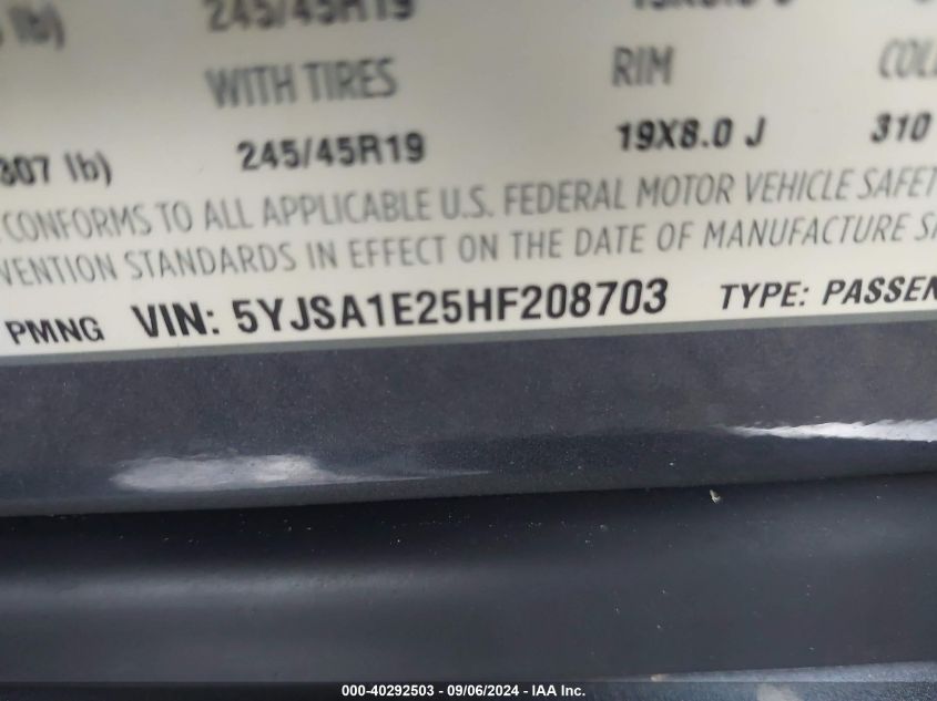 5YJSA1E25HF208703 2017 Tesla Model S 100D/60D/75D/90D/P100D