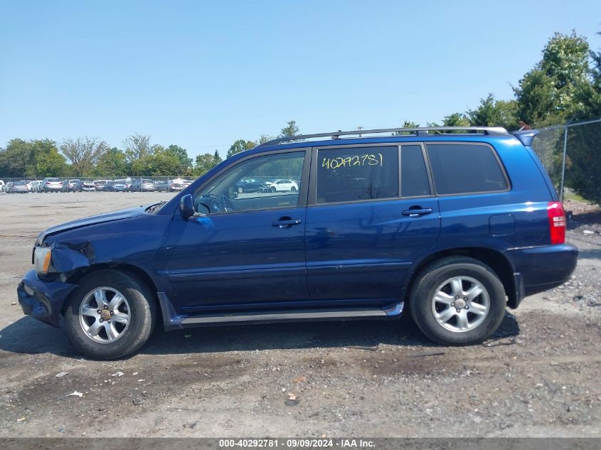 2002 Toyota Highlander Limited V6 VIN: JTEHF21A620096025 Lot: 40292781