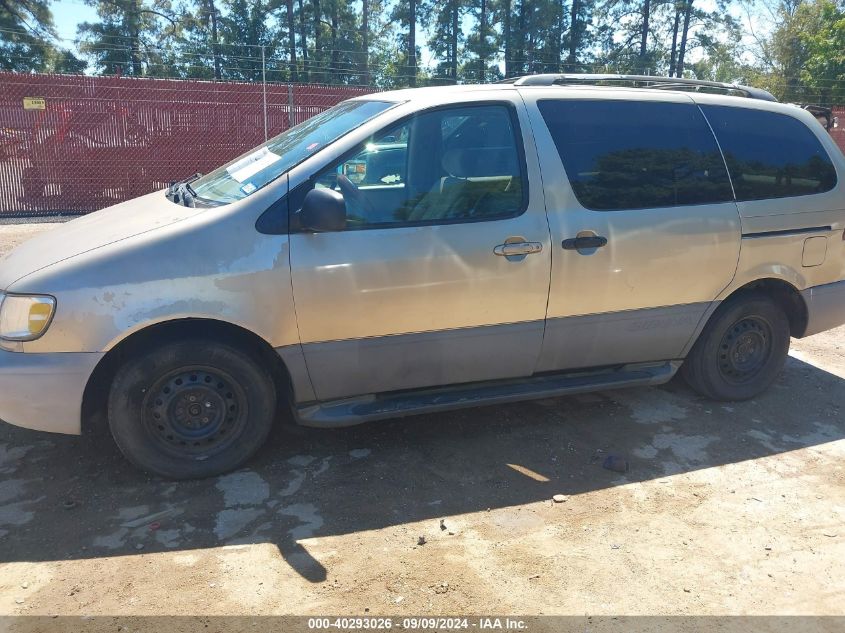 2000 Toyota Sienna Le VIN: 4T3ZF13C3YU228826 Lot: 40293026