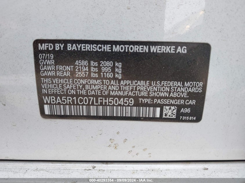 2020 BMW 330I - WBA5R1C07LFH50459