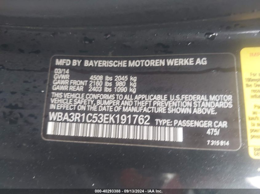 WBA3R1C53EK191762 2014 BMW 435I