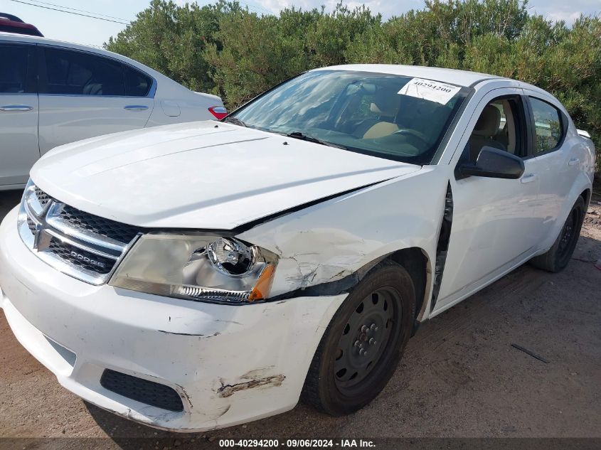 2012 Dodge Avenger Se VIN: 1C3CDZAB0CN111603 Lot: 40294200