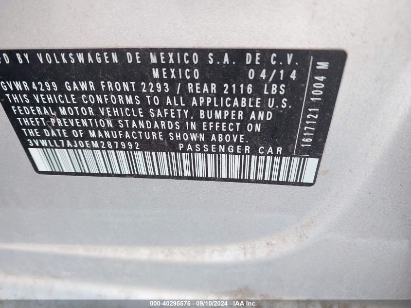 3VWLL7AJ0EM287992 2014 Volkswagen Jetta Tdi